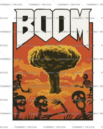 BOOM Explosion Art Vector Print — PSD template preview