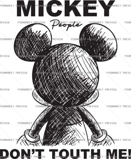 Mickey Don't Touch Me Vector Print — print design preview