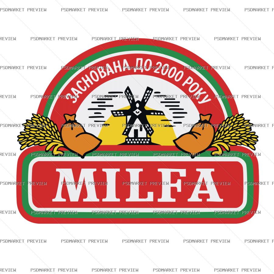 MILFA Established 2000 Vector Print — PSD template preview
