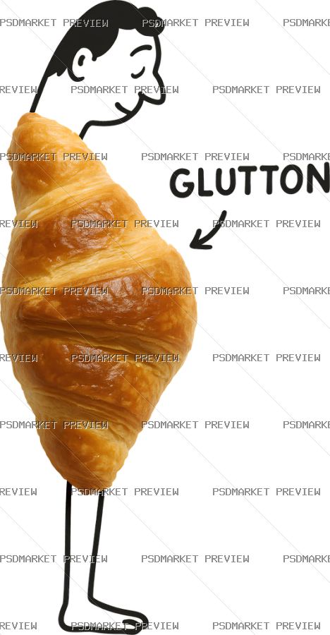 Croissant Glutton Print — PSD template preview