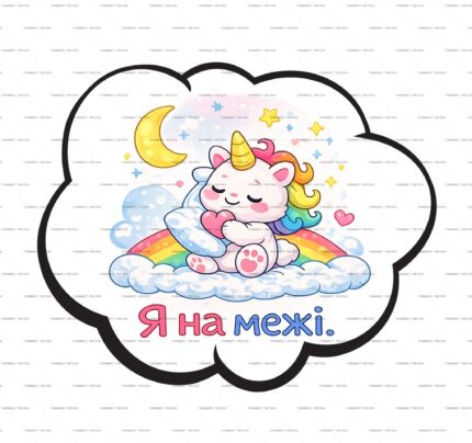 Unicorn I Am at My Limit Cloud PSD Print protected preview