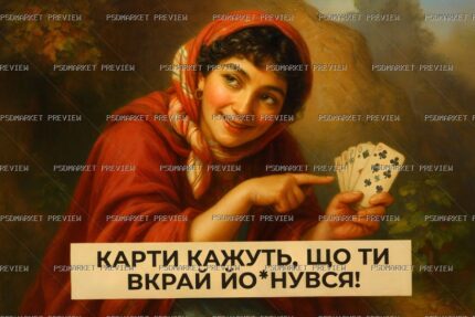 Fortune Teller Cards Print — PSD template preview