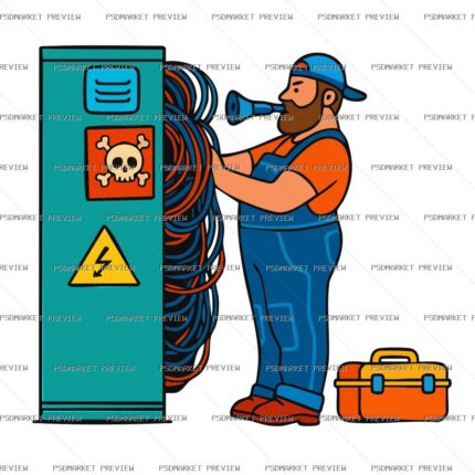 Electrician Engineer Vector Print protected preview