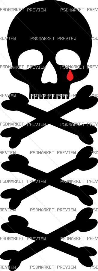 Skull Symbol Vector Print — PSD template preview