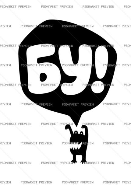 Boo Monster Vector Print protected preview