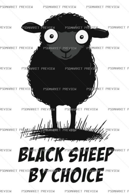Black Sheep by Choice Vector Print — PSD template preview