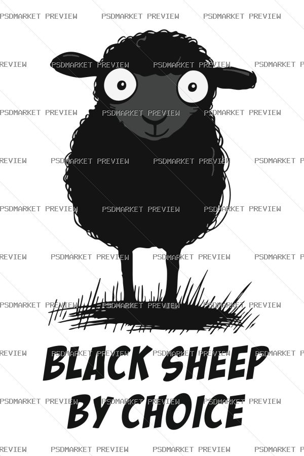 Black Sheep by Choice Vector Print — PSD template preview