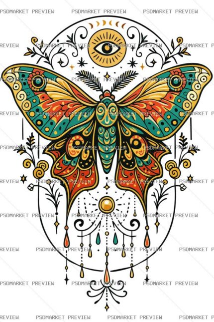 Butterfly Magic Vector Print — print design preview