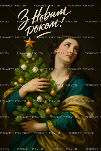 New Year Classical Art Print protected preview