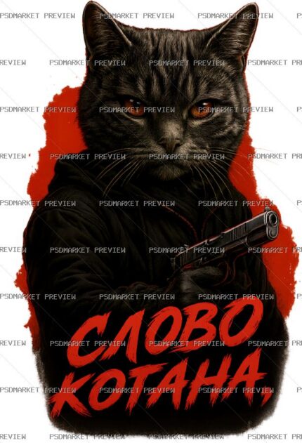 Cat Mafia Print – PNG File — PSD template preview