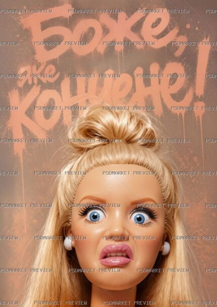 Ukrainian Barbie Meme Print – JPG — PSD template preview