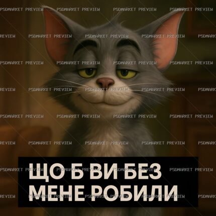What Would You Do Without Me Cat Print — PSD template preview