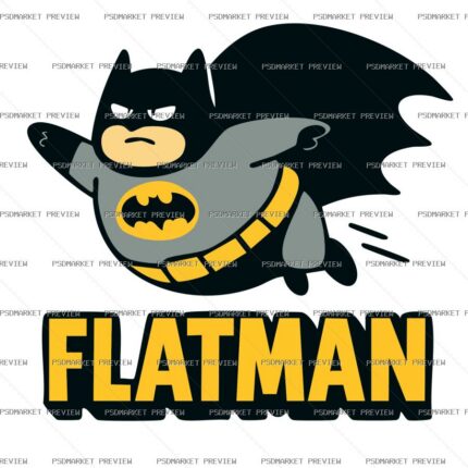 Flatman Vector Print — PSD template preview