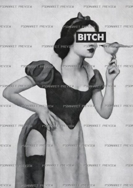 Bitch Vintage Woman Meme Print – JPG — PSD template preview