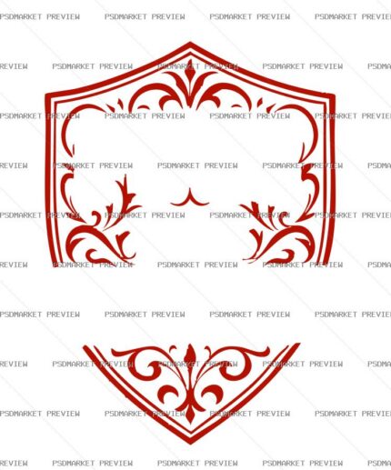 Ornamental Shield Illustration Print – AI File — PSD template preview