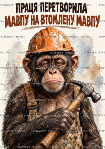 Work Turned the Monkey Into You Print — print design preview