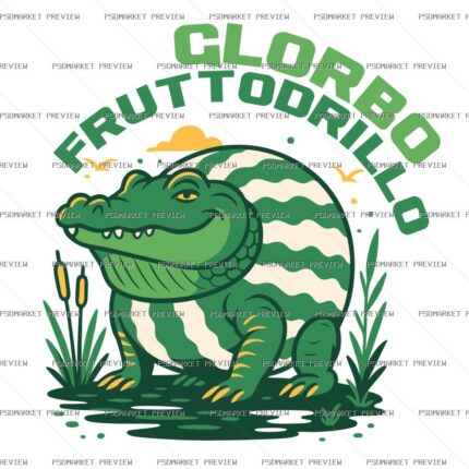Gloria Fruttodrillo Crocodile Vector Print — print design preview