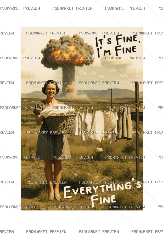 Its Fine Im Fine Print — PSD template preview
