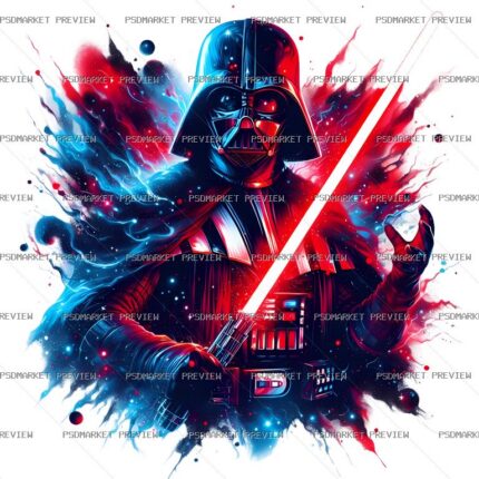 Dark Space Villain Watercolor Print — print design preview
