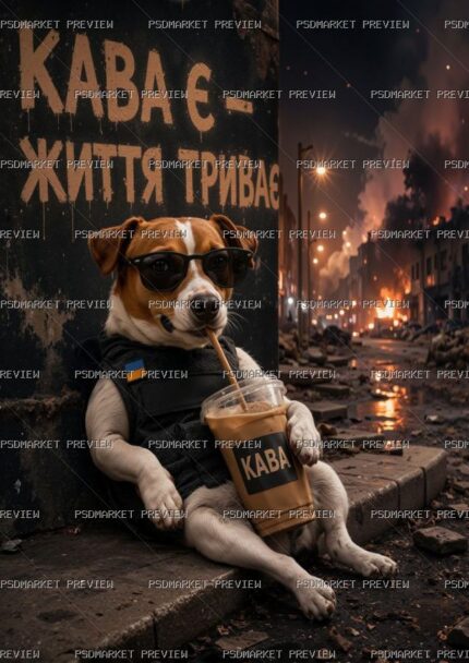 Coffee Means Life Goes On Dog Print protected preview