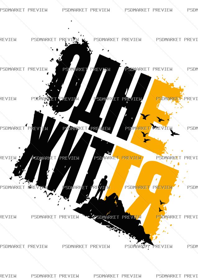 One Life Vector Print — PSD template preview