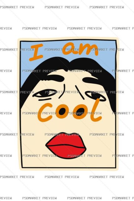 I Am Cool Vector Print — print design preview