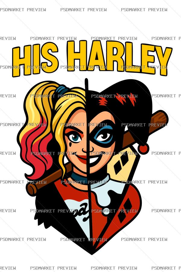 His Harley Couple Print – AI File — PSD template preview
