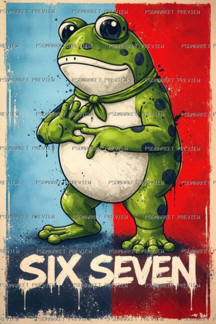 Six Seven Frog Print — print design preview