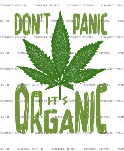 Organic Cannabis Print Design – AI File — PSD template preview