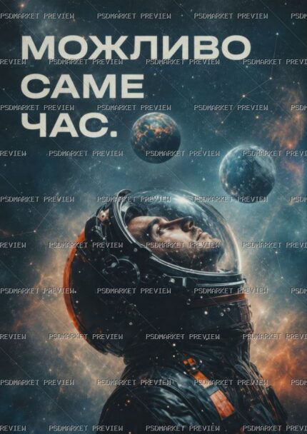 Ukrainian Maybe It Is Time Astronaut Print – JPG — PSD template preview