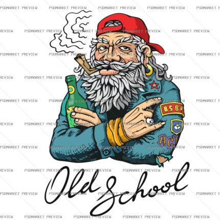 Old School Biker Print – AI File — PSD template preview