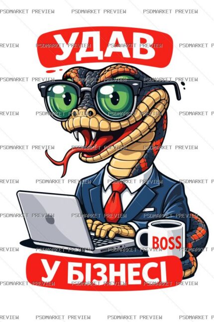 Boa in Business Vector Print — print design preview
