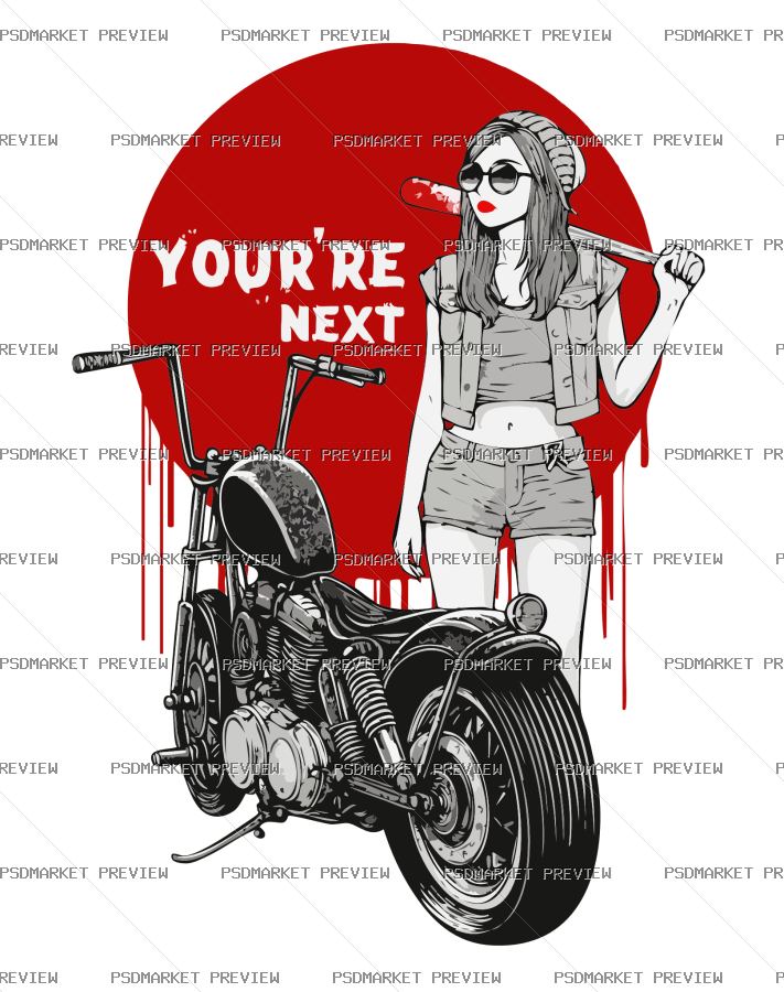 Rebel Girl You're Next Vector Print — print design preview