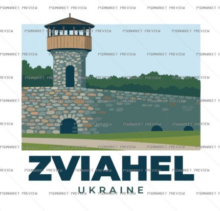 Zviahel Ukraine Vector Print — PSD template preview