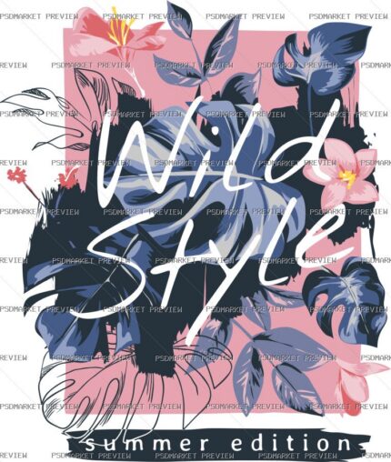 Wild Style Summer Edition Vector Print — PSD template preview