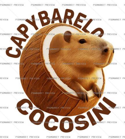 Capybarela Cocosini Capybara Print – AI File — PSD template preview