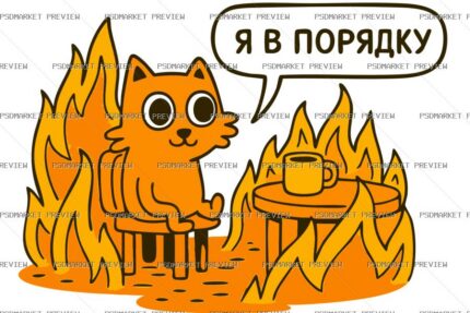 Cat Says It’s Normal Vector Print protected preview
