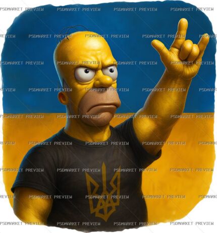 Homer Ukraine Trident Print — print design preview