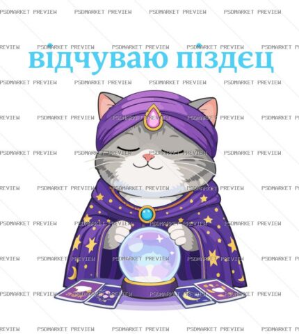 Ukrainian I Sense Disaster Fortune Cat Print – AI File — PSD template preview