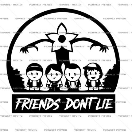 Friends Dont Lie Kids Vector Print — print design preview