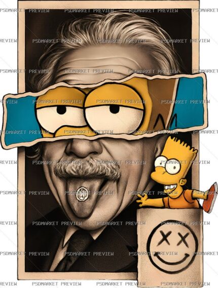 Pop-Culture Collage Art Humor Print – PNG — PSD template preview