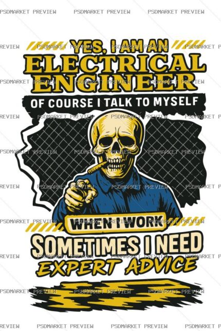 Electrical Engineer Expert Advice Vector Print — PSD template preview