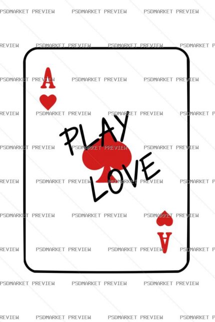 Play Love Card Vector Print protected preview