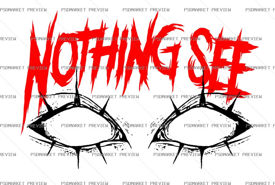 Nothing See Vector Print — PSD template preview
