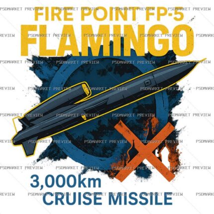 Flamingo Cruise Missile Print Design 81757 — PSD template preview