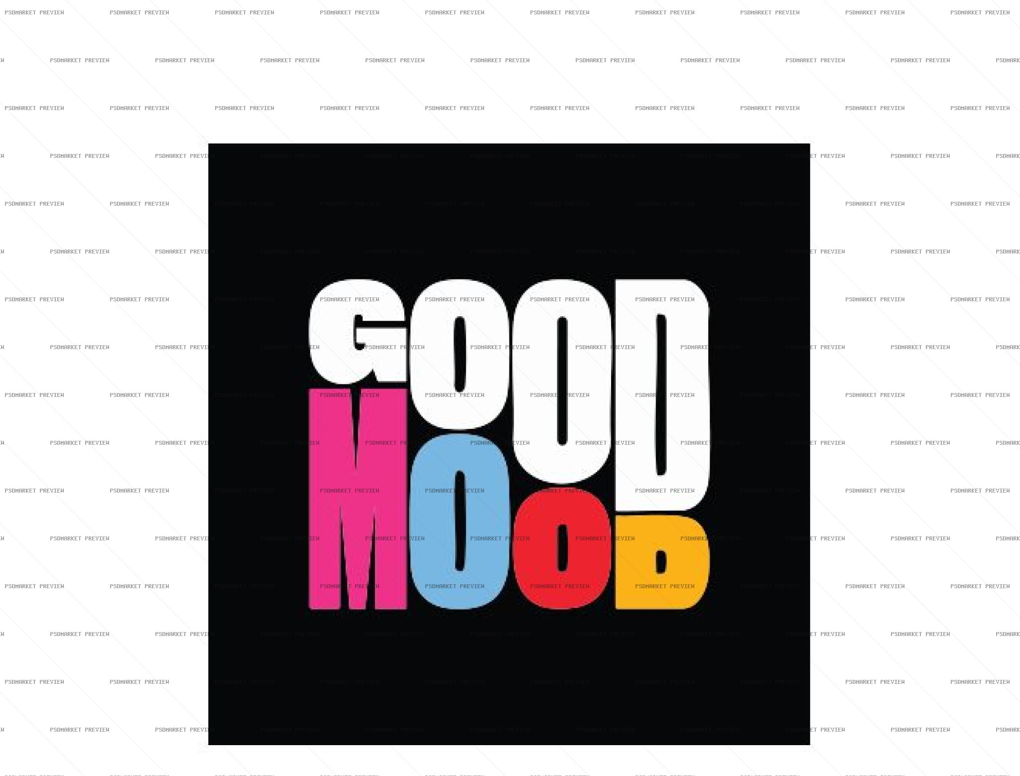 Good Mood Pop Typography PSD Print — print design preview