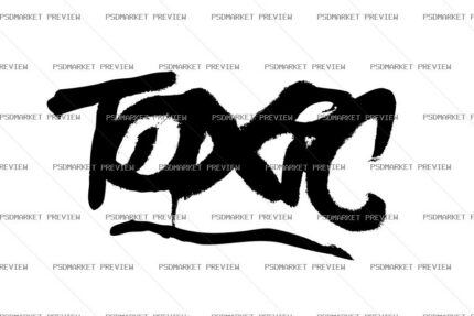 Toxic Typography Vector Print — PSD template preview