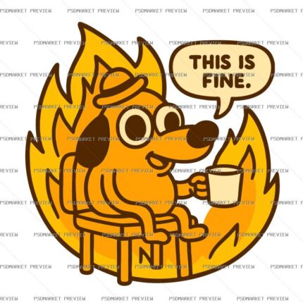 This Is Fine Dog Vector Print Design 82318 — print design preview