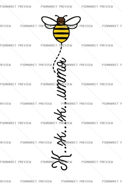 Bee Is Life Vector Print — PSD template preview