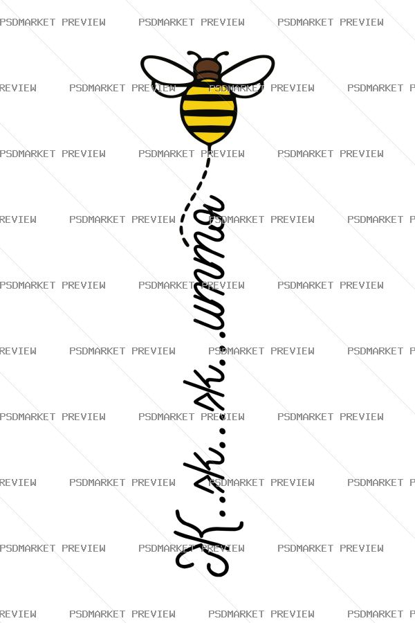 Bee Is Life Vector Print — PSD template preview